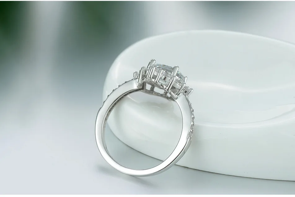 Новинка, сверкающее роскошное цветочное кольцо, 3ct, AAAAA, CZ, циркон, серебро 925 пробы, ювелирное изделие, обручальное кольцо, кольца для женщин