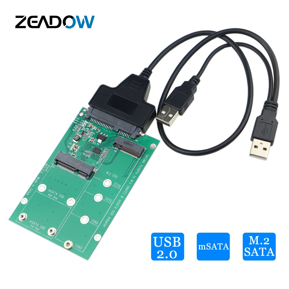 2 in 1 NGFF mSATA SSD Converter Card with 2.5 Inch USB 2.0 SATA Adapter  Cable Support Mini SATA SSD or M.2 SATA Based B Key SSD|Computer Cables &  Connectors| - AliExpress