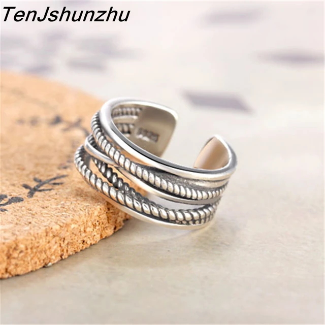 Drop Shipping Hot Sale 925 Sterling Silver Ring Luxury Brand Cross Twisted Wire Drop Shipping Hot Sale 925 Sterling Silver Ring Luxury Brand Cross Twisted Wire