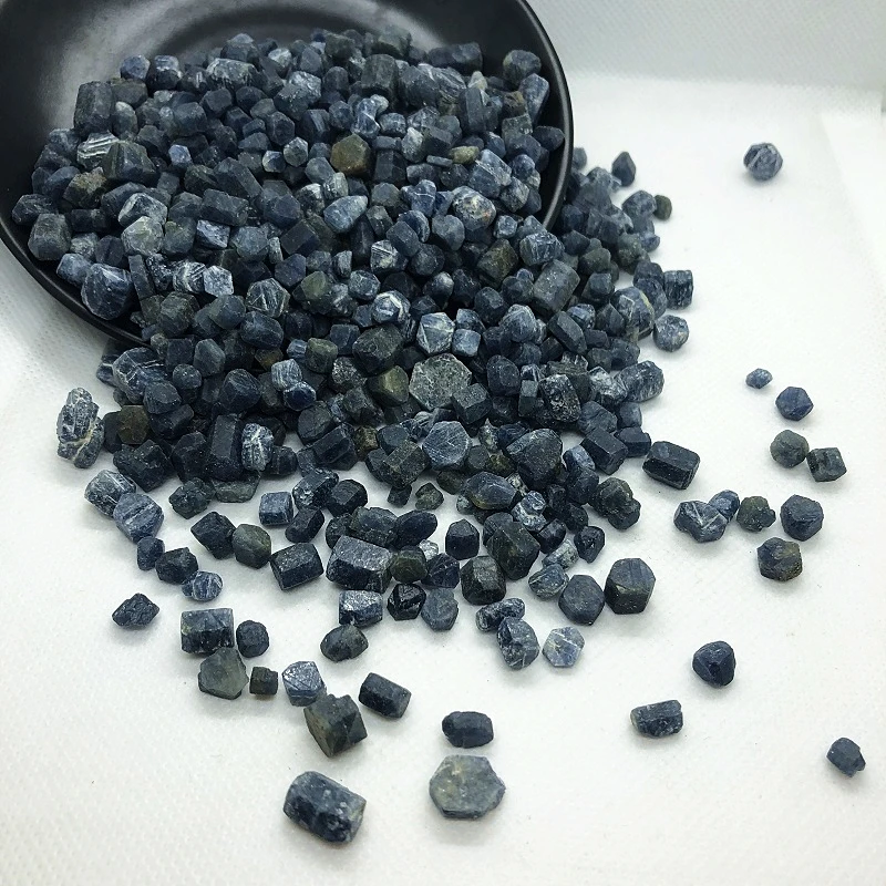 50 г 5-7 мм Редкий Натуральный Синий сапфировый корунд необработанный образец мнералы целебные камни и кристаллы