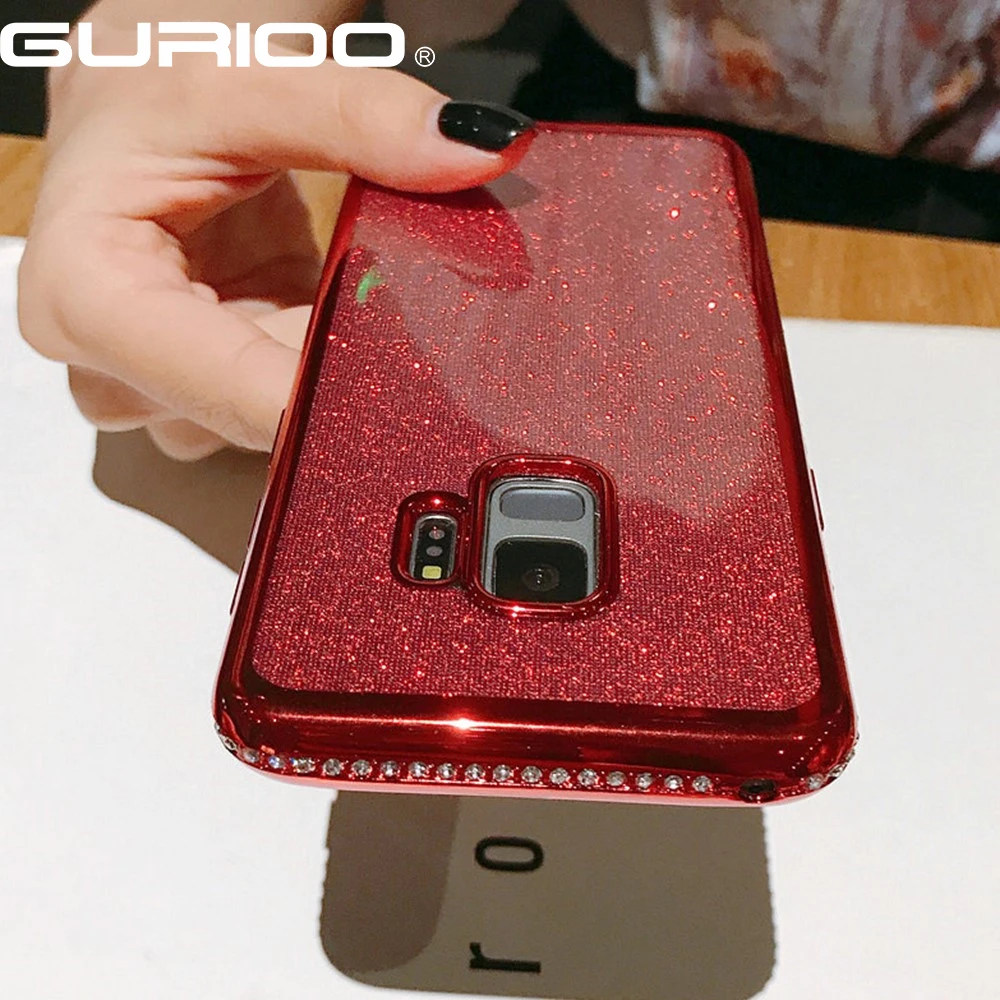 

Gurioo Ultra Slim Glitter Rhinestone Phone Case For Samsung Galaxy A70 A60 A50 A40 A30 A20 A10 M10 M20 M30 Soft TPU Back Cover