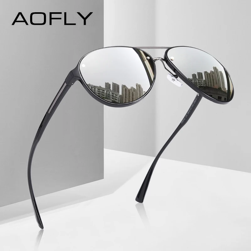 

AOFLY BRAND DESIGN Pilot Sunglasses Men Polarized Driving Sunglasses UV400 Unique Oval Frame Eyewear Gafas De Sol AF8115