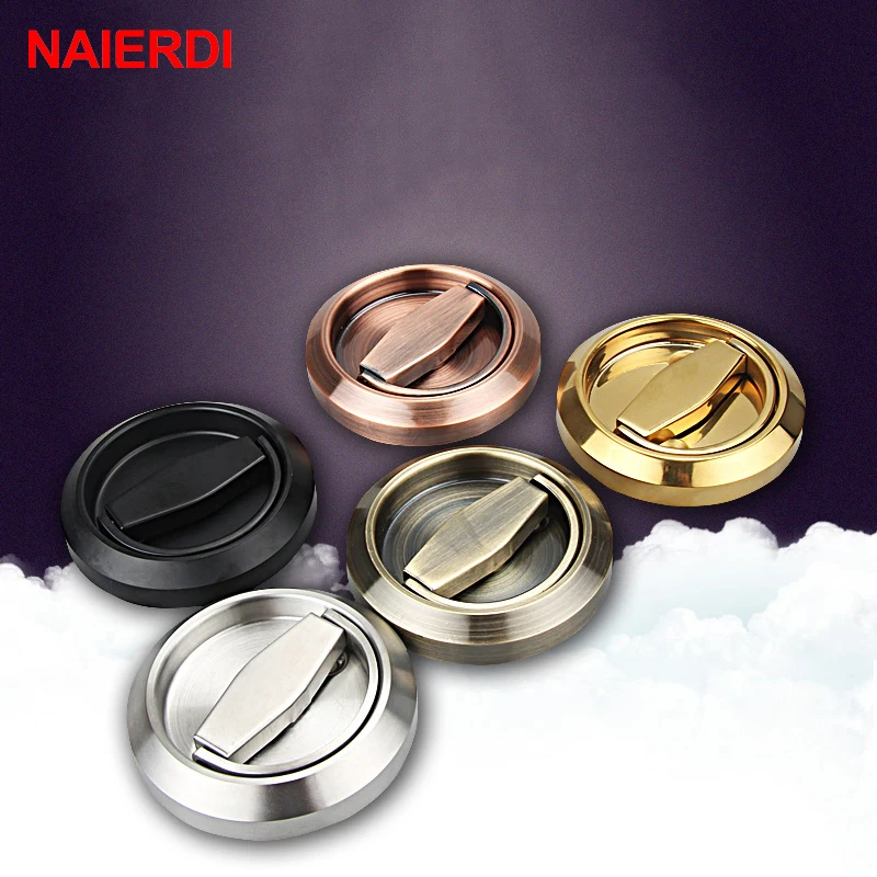 

NAIERDI 304 Stainless Steel Handle Locks Hidden Recessed Invisible Pull Fire Proof Door Handles Cabinet Knobs Furniture Hardware