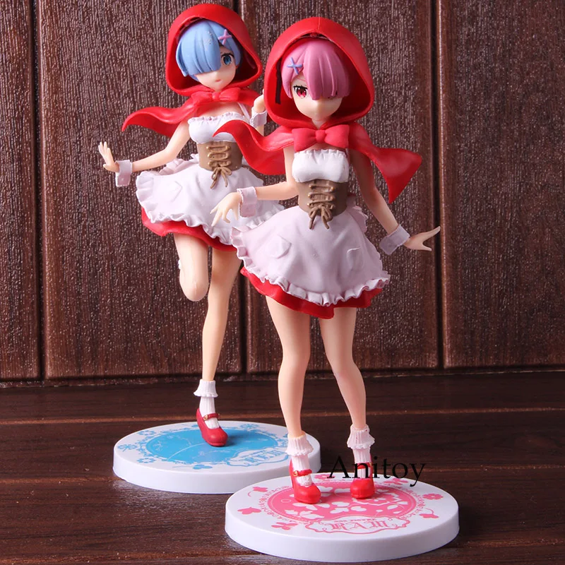 

Re:Life in a Different World from Zero Re Zero Ram Rem Action Figure Red Hood SSS Figure PVC Collectible Model Toy
