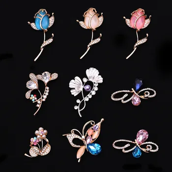 

20pcs/lot Metal Crystal Flower Pearl Button For Wedding Handmade Clear Alloy Rhinestone Flatback Buttons
