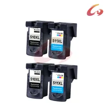4pcs Ink Cartridge for Canon PG510 PG-510 PG 510 510XL XL Large Capacity for Canon Pixma MP240 MP250 MP260 MP270 MP280 MP480 240