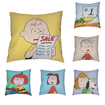 

Promotional Cartoon Character Style Cushion Cover Polyester Peach Skin Material Three-Haired Puppy Digital Pillowcase Sofa Decor