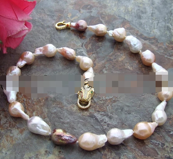 

Jew3111 White Purple Pink Keshi Pearl Necklace AAA