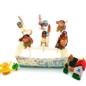 

24pcs/set Moana Cupcake Toppers Baby Shower Kids Children Birthday Party Decorative Supplies Kids Happy Birthday Party Supplies