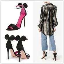 Mickey Shining Golden Sexy Thin high heel Sandals for Party Danceing Queen Large big size 15