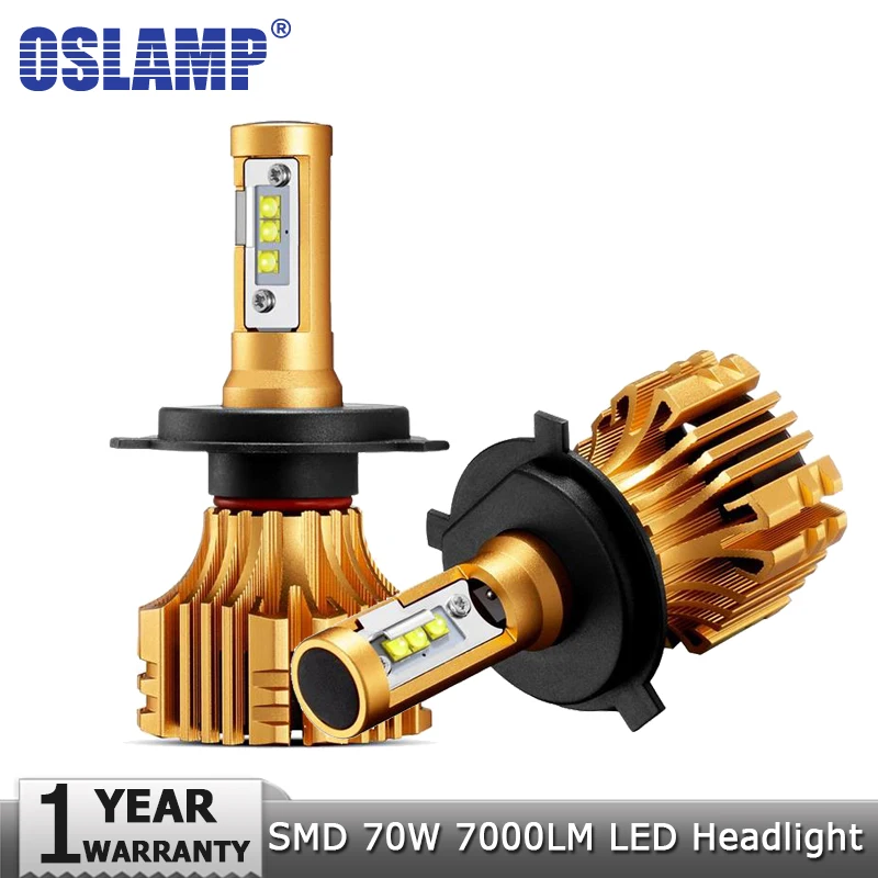 Oslamp H4 H7 H11 H1 H13 9005 9006 светодиодные фары лампы Hi lo луч 70 W 7000LM 6500 K 12 v 24 v светодиодная фара светодиодный свет