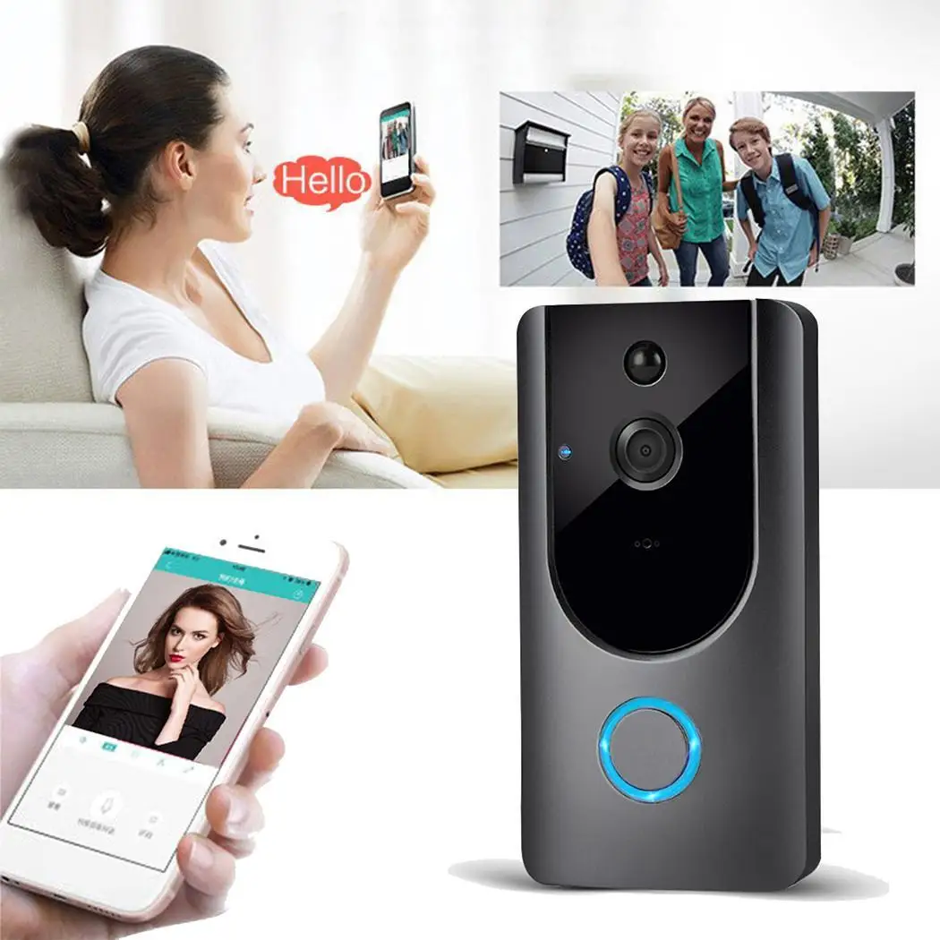 

M2 Wireless Visual Smart Doorbell Alarm 720P Wifi Kit Gray Mobile Phone Remote Monitoring 52 types music 3.7V