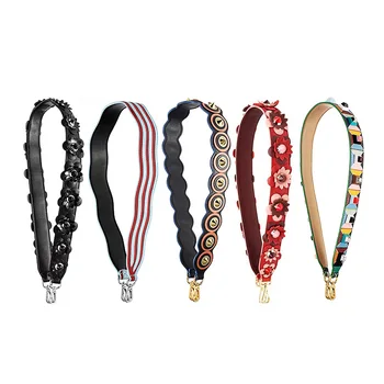 

Fashion Cow Leather Shoulder Bag Strap Flower Rivet Handbag Strap Women Bag Accessory Bags Parts Strapper You Monster Bag Belts
