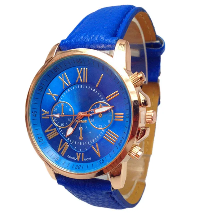 10 цветов стильные римские цифры часы для мужчин аналог искусственной кожи кварцевые часы для женщин Повседневное наручные часы Relogio Feminino# LH