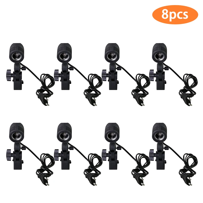 Tanie 8 Sztuk Oświetlenie Fotograficzne E27 Uchwyt żarówki Gniazda