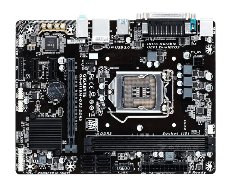 Материнская плата для Gigabyte 1151 DDR3 оригинальная б/у настольная материнская H110 LGA