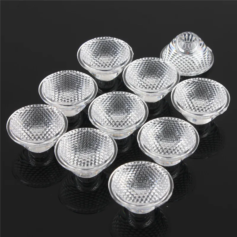 

Durable 10Pcs/set 20mm 10/30/60/90/120 Degree PMMA LED Lens Reflector Collimator For 1W 3W 5W LED Light Lamp Bulb E27 MR16 GU10