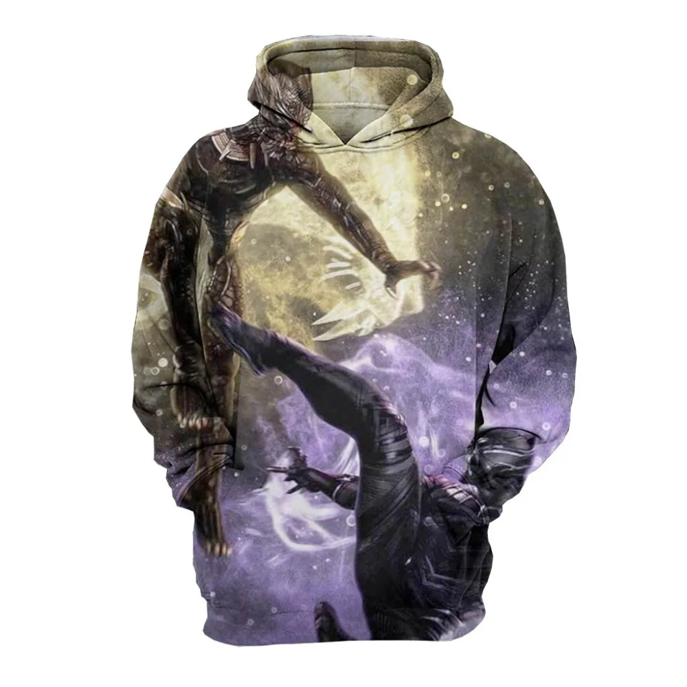 Avengers Endgame Black Panther Hoodie Sweatshirt Cosplay Costume Black Panther Jacket Coats Men and Women New