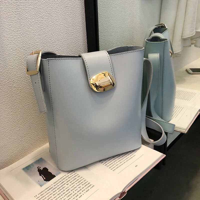 

2019 Bucket Shoulder Bag Women Pure Casual Handbag Female Ladies Handbag Leisure Crossbody Summer Bag Sac Main Femme 2in1