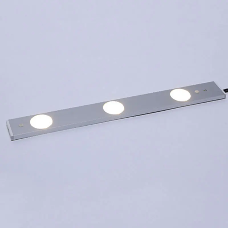 Светодиодный светильник из серебристого и белого алюминия, 12 В, 5,4 Вт, настоящая лампа, современный сенсорный светильник для кухонного шкафа, бра для украшения дома