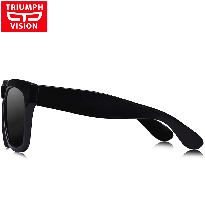 TRIUMPH VISION прочные дужки поляризованные черные солнцезащитные очки для мужчин квадратные оттенки мужские UV400 Polaroid Солнцезащитные очки зеркальные Серебристые синие