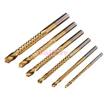 

3 Sets Lot 6pcs 3/4 5/6 6.5 8 Mm Titanium Coated Bits Hole Saw Grooving 6 Drill Bit