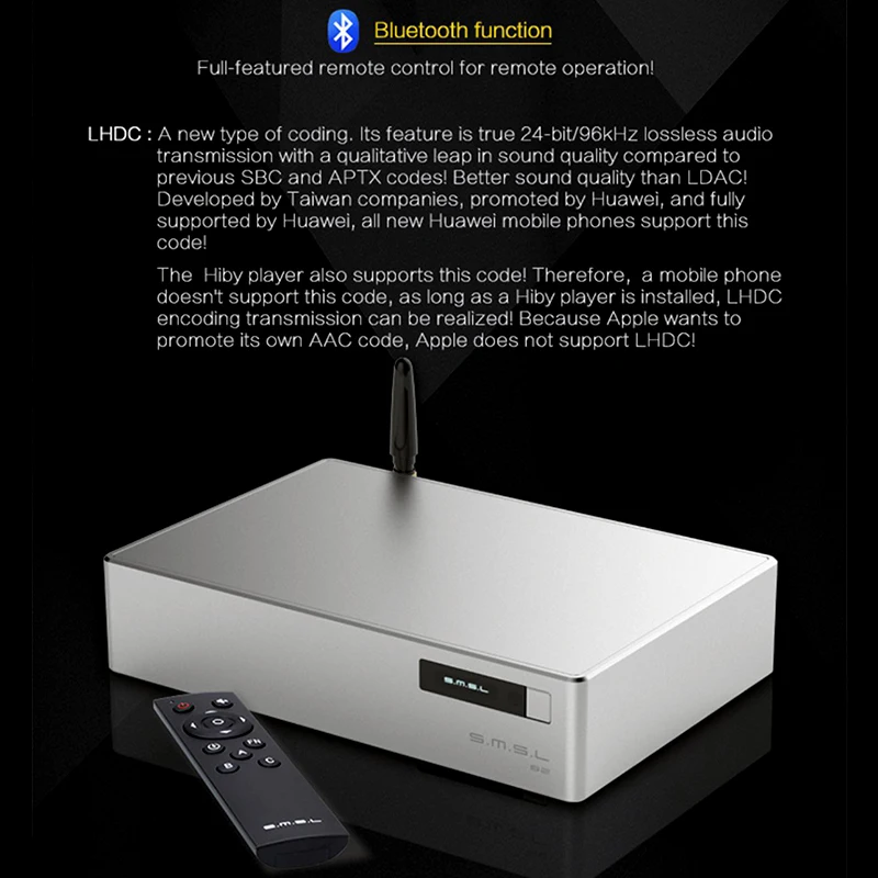 SMSL B2 Bluetooth USB HI END цифровой Интерфейс Высокая точность источник синхронизации HiFi