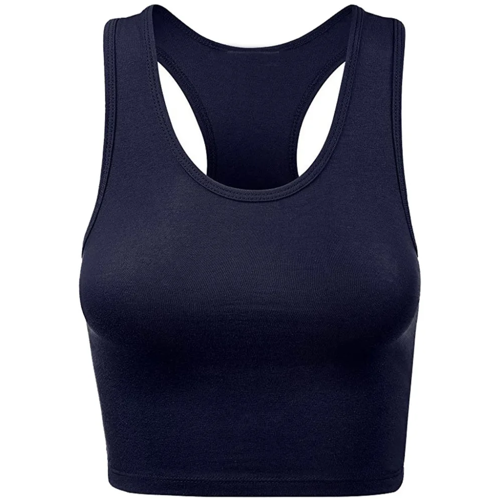 

2019 new hot summer fashion Women Slim Fit Casual Racer-back Short Sleeveless Solid Basic tops camiseta tirantes mujer haut# F7