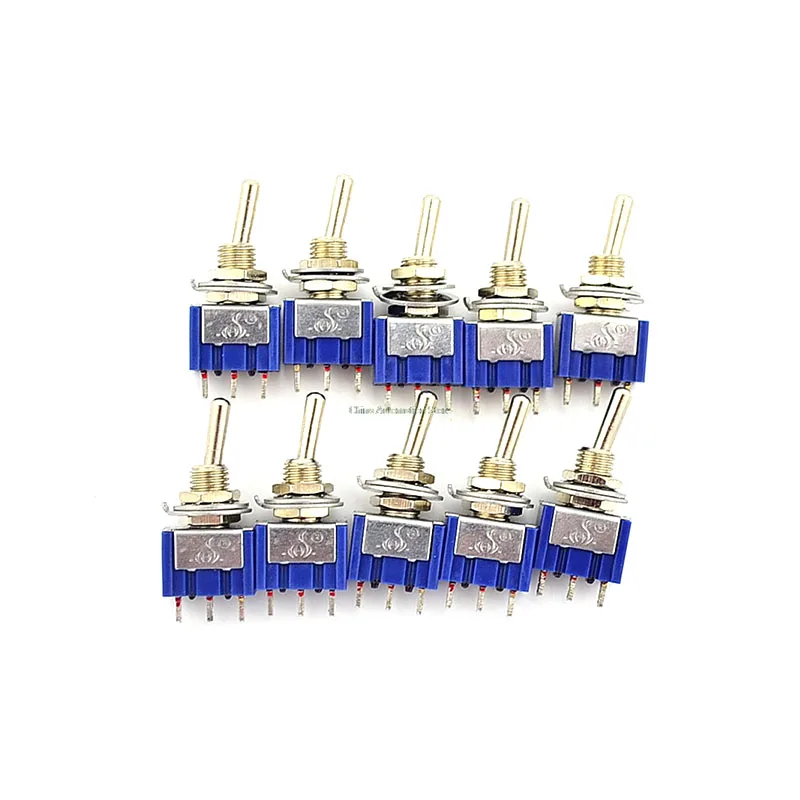 

10Pcs ON-OFF-ON / ON-ON 3 Pin Latching Toggle Switch AC 125V/6A 250V/3A