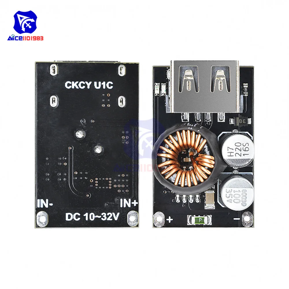 QC3.0 DC 10 32 В до 3 8 12 Понижающие ботинки конвертер источник питания USB зарядный