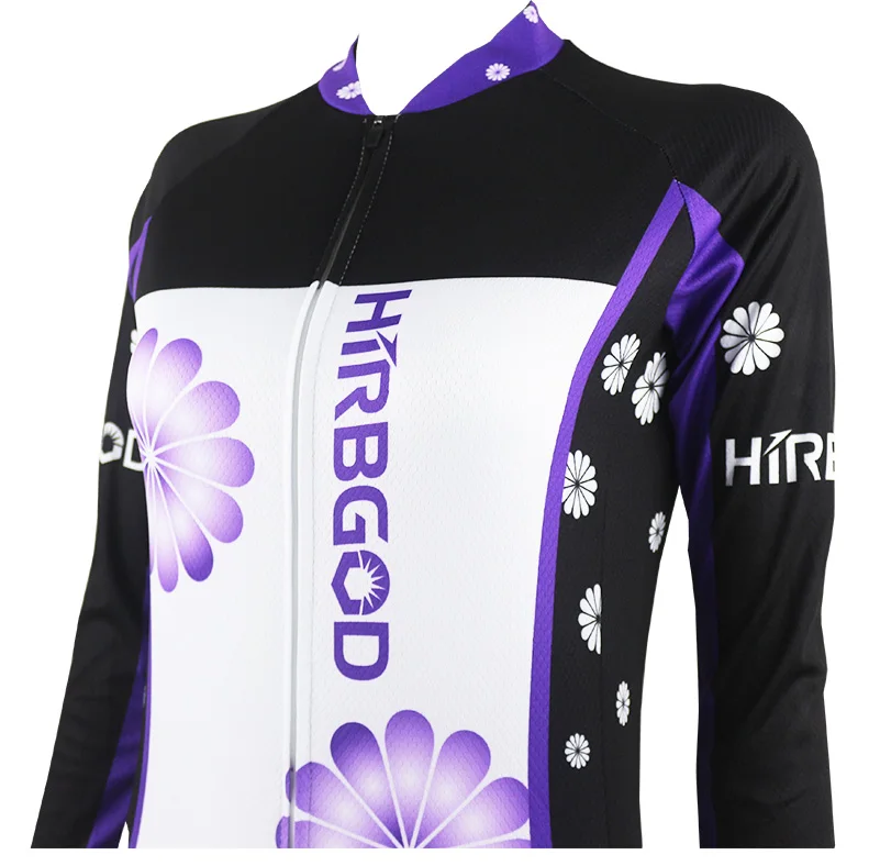Hirbgod новые фиолетовые цветы с длинным рукавом Женские майки для велоспорта для улицы MTB велосипедная одежда женская спортивная куртка Ropa