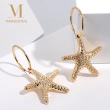 ファッション女性ボヘミアンスタイルゴールドヒトデ巻き貝 Cowary シェルビッグサークルドロップイヤリングシェルブラブライヤリングパーティージュエリーギフト(China)