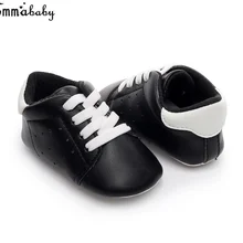 Детская кожаная обувь для мальчиков и девочек 0-18 месяцев; новая обувь для малышей с мягкой подошвой; повседневные кроссовки с перекрестной шнуровкой