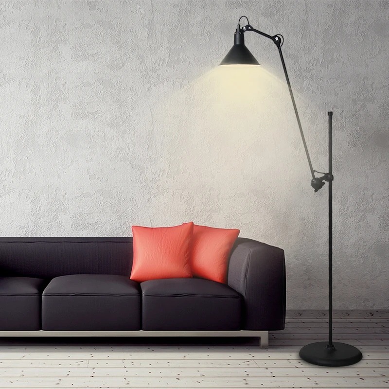 Nordic adjustable LED floor lamp Modern living room triangle long arm