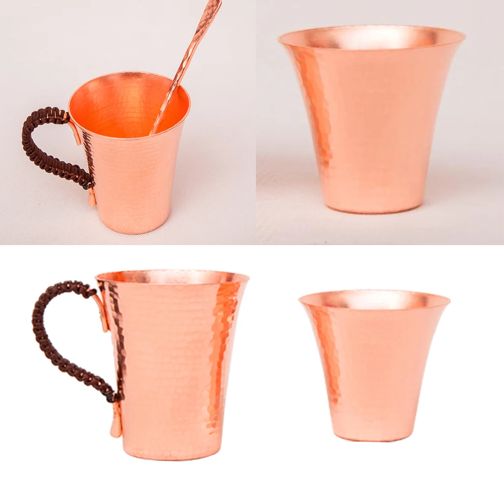 Moscow Mule Copper Mugs Solid Copper Drinking Cup for Moscow Mule Cocktail Wine Coffee Tea Drinks Beverage, 2 Sizes to Choose