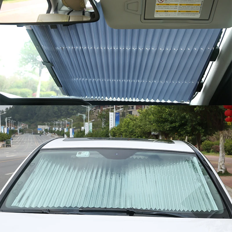 

46CM/65CM/70CM/80CM Upgarde Retractbale SUV Truck Car Front Windshield Sunshade Rear Window Sun Visor UV Protection Curtain