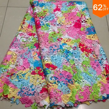 

Colorful High quality Free Shipping! Multi Color cord lace 3.5yards/lot Wholesale price colorful flower pattern for beauty dress
