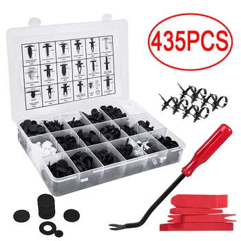 

435pcs Car Door Bumper Auto Retainers Fasteners Clips Tools Plastic Rivets Trim Assortment Kit Screws Panel Fastener for Toyota