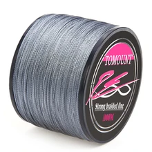 TOMOUNT плетеная рыболовная леска 1000 м 100LB 80LB 0,5 мм 0,45 мм супер сильная многоволоконная PE снасть 4 пряди Рыбная леска Серый