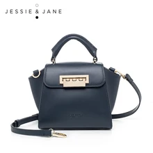 JESSIE&JANE New Arrival Unique Wing Design Split Leather Women Messenger Bags Fashion Trapeze Shoulder Bag Top-Handle Bags 1332