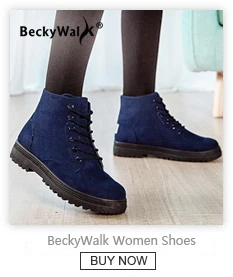 BeckyWalk/обувь зимняя женская обувь сапоги Женские Зимние ботильоны женский теплый плюш стельки на шнуровке Botas Mujer Большие размеры 35–44 WSH2461