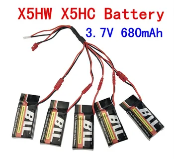 

Syma X5HW X5HC Four axis aircraft battery 3.7V 680mAh 25c 1 support 5 charging line Quadcopter Spare Parts