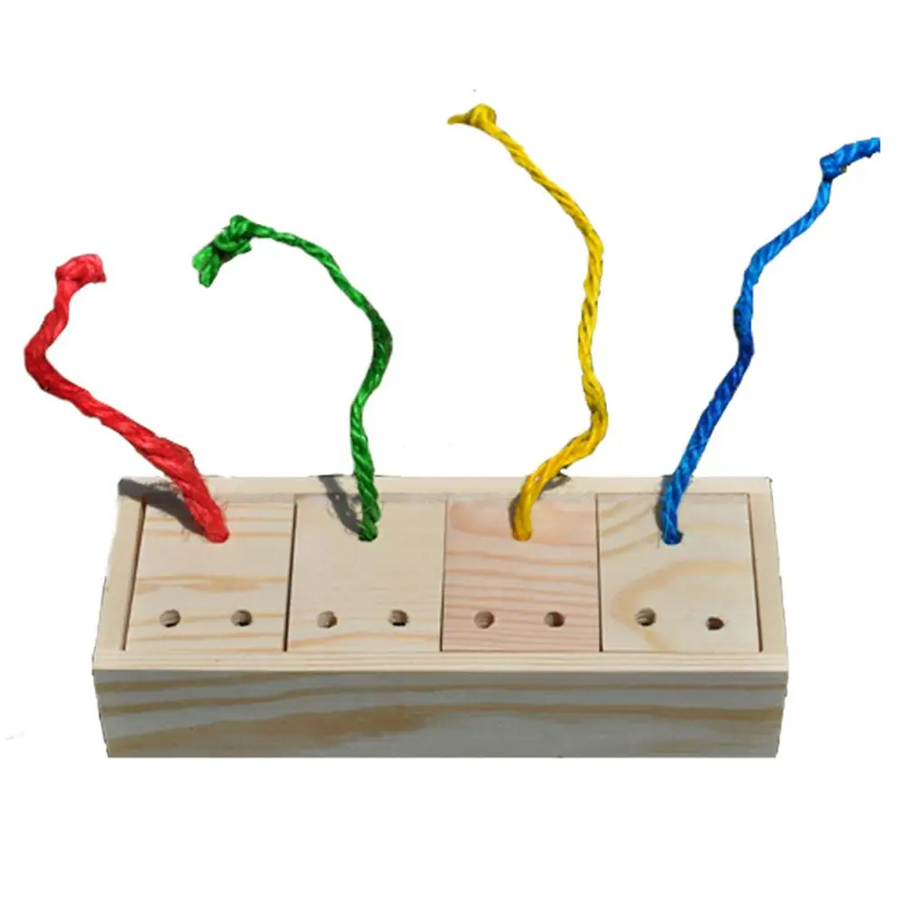 Питомец игрушечные попугаи изменение цвета кормушка Птица Попугай обучающая игрушка поджигающее устройство попугай головоломка умная тренировка поставки - Цвет: wood