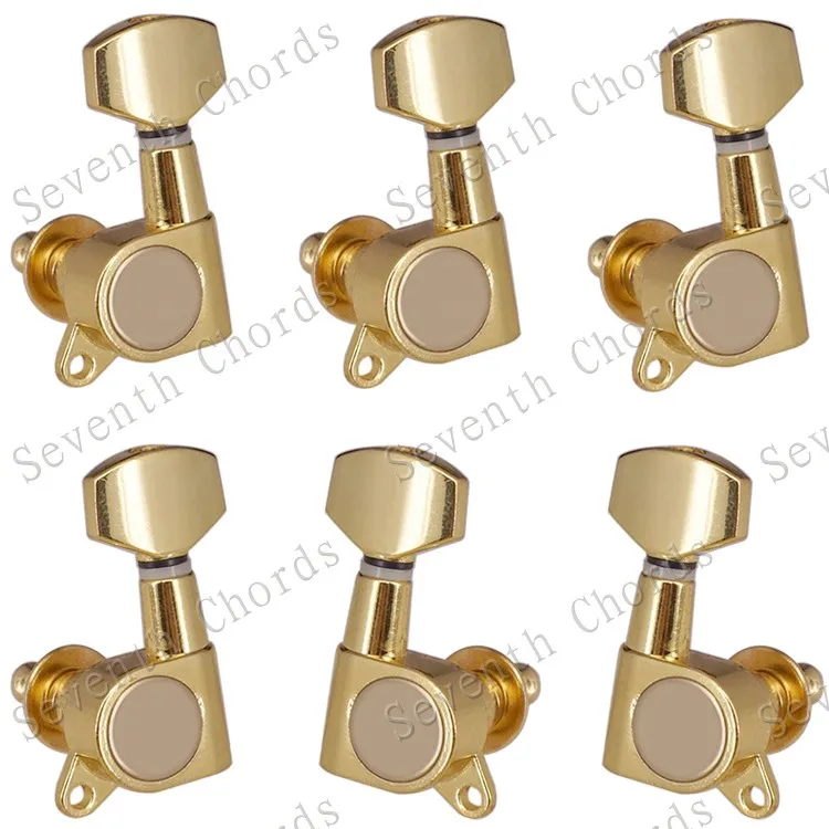 Набор 6 шт. Sealed-gear Guitar Tuning Pegs ключи тюнеры машинные головки для гитары-хромовый и черный и золотистый выбор