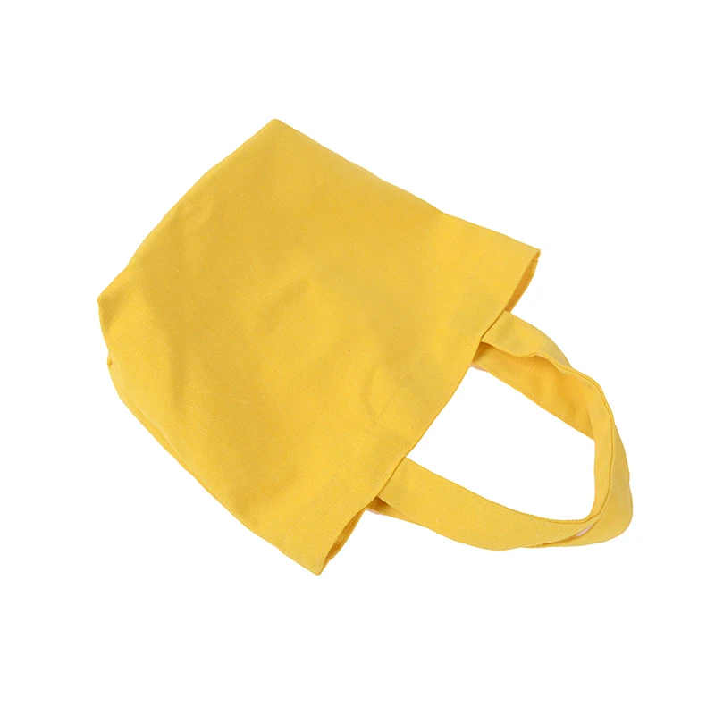 Solid Color Canvas Handbag Shopping Bag Women Girl Portable Lunch Bag Picnic Pouch Storage Tote Women Bag 23*21*10cm