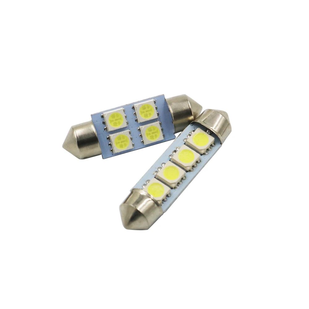 YSY 50 шт. Festoon 5050 4SMD 31/36/39/41 мм Автомобильный светодиодный авто свет 12В Белый festoon C5W