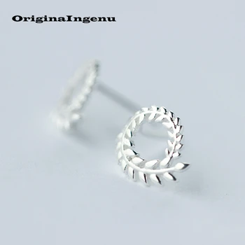 

925 Silver Earrrings Leaves Brincos Jewelry Vintage Geometry Pendientes Minimalism Charm Mom Gift Earrings for Women Oorbellen