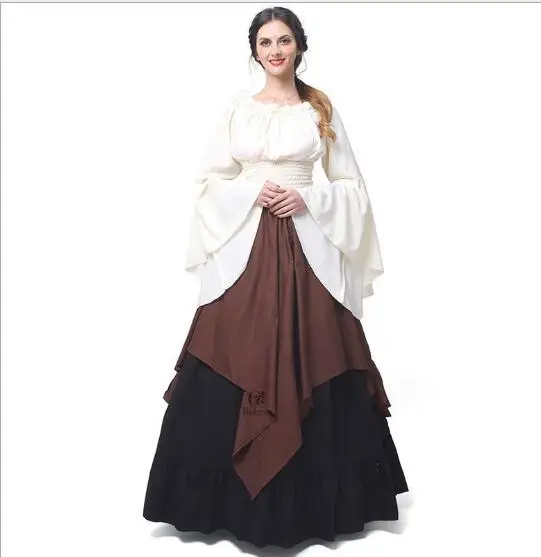 

Woman's Renaissance Victorian Medieval Gothic Long Dresses For Halloween Ball Gowns Costumes Gothic Evening Dresses