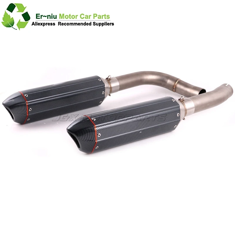 

Motorcycle Exhaust full system Muffler contact middle pipe + muffler for YAMAHA R1 2009 2014 Slip-On
