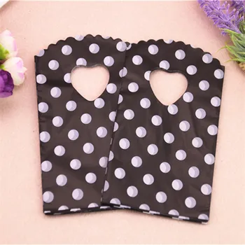 

2016 New Design Fashion Wholesale 100pcs/lot 9*15cm Small Gift Packaging Bags With Dot Plastic Bags With Handles